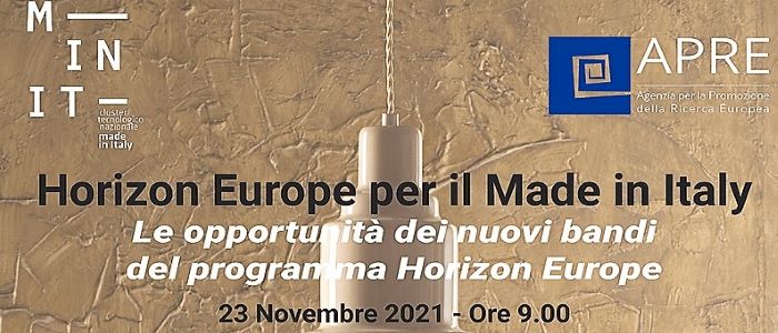 INNOVAZIONE – La Ue sostiene l’innovazione made in Italy. Le opportunità per le imprese a un evento di Cluster MinIt e APRE
