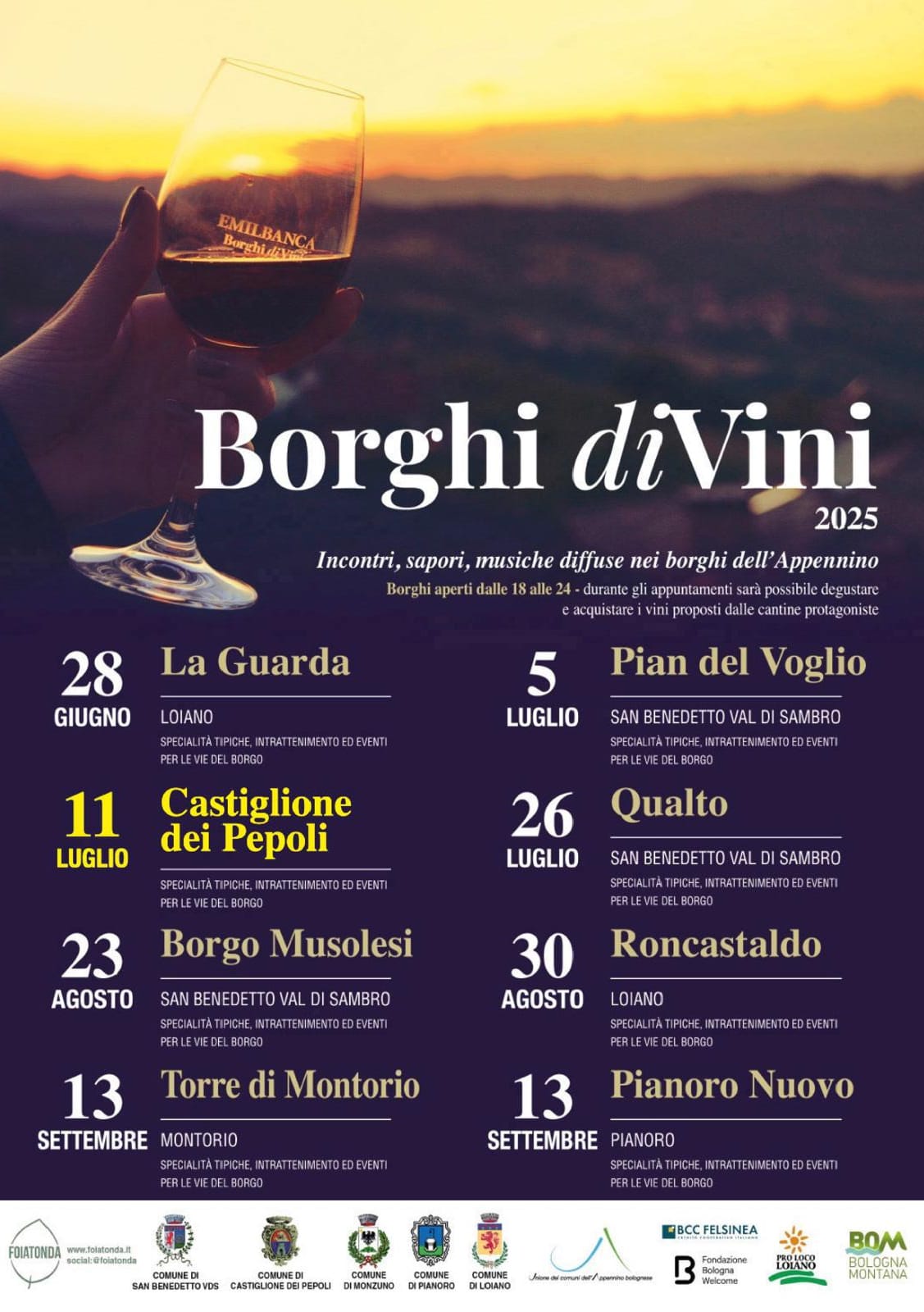 Borghi Divini a Castiglione dei Pepoli – Musica, vino e artigianato nei borghi dell’Appennino